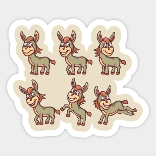 set lovely cute donkey Sticker